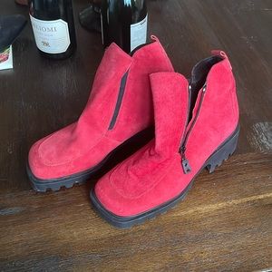 Bogner red suede shoes
